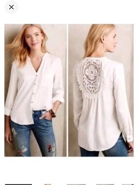 Anthropologie Holding Horses Prairie Lace Shirt XS